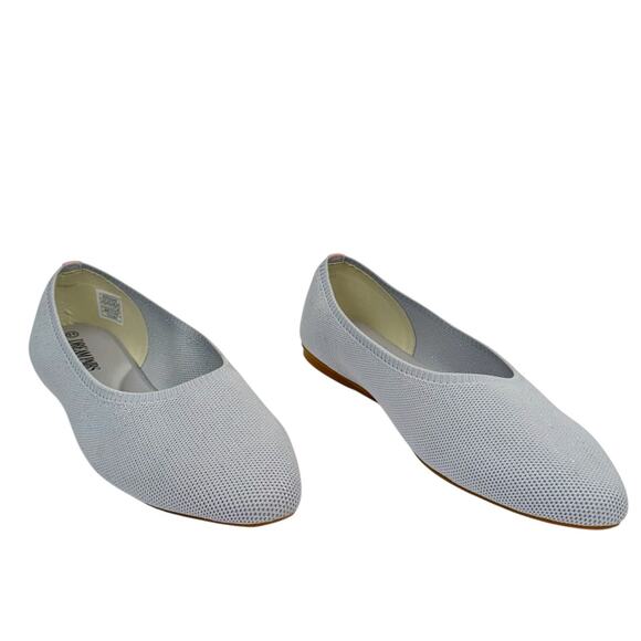 Dream Pairs Gray Knit Metallic Stretch Cushioned Lightweight Almond Toe Flats 11 - Picture 2 of 14